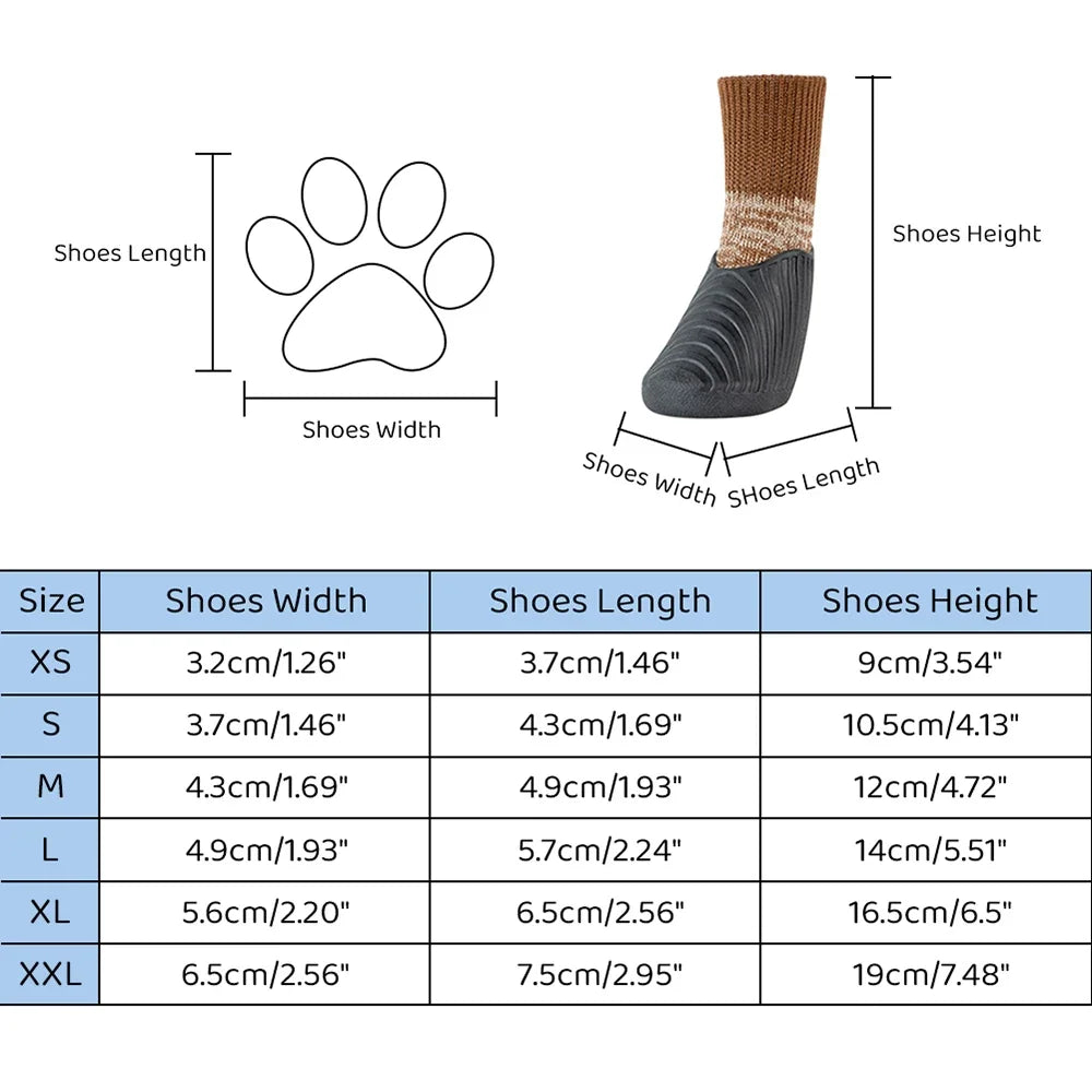 Dog Shoes 4PCS Waterproof Pet Boots Anti slip Sole Paw Protector