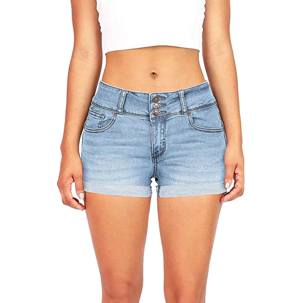 Low Waisted Plus Size  Denim Shorts