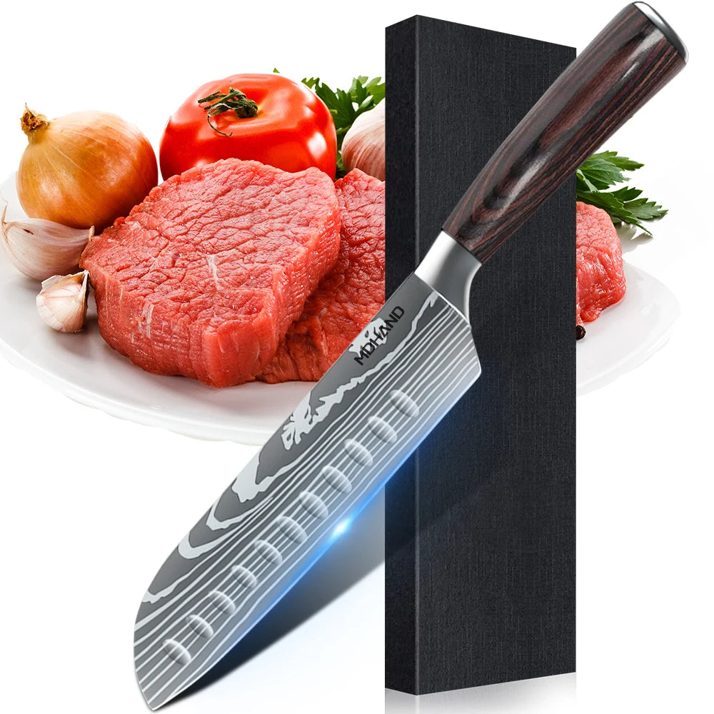 Chef knife Set Professional Laser Damascus Pattern Stainless Steel