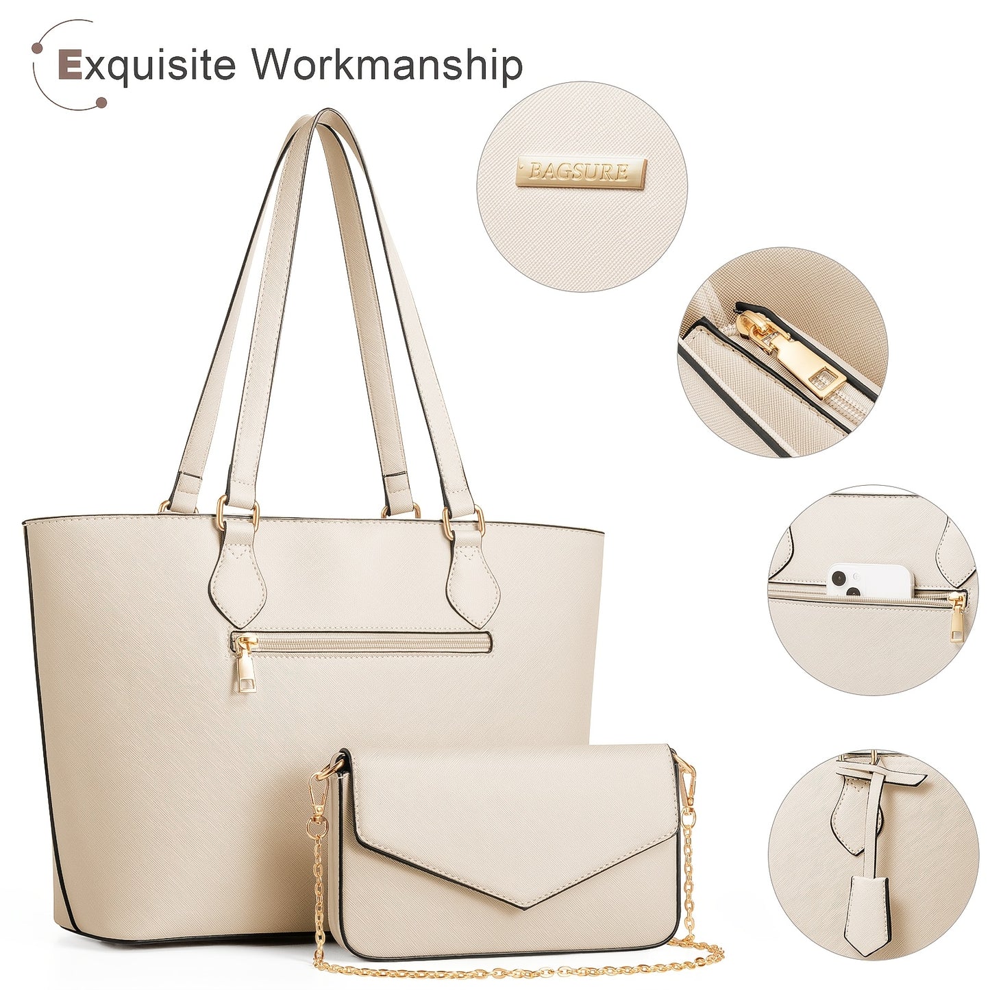 4-Piece Fashion Handbag Set with Wallet