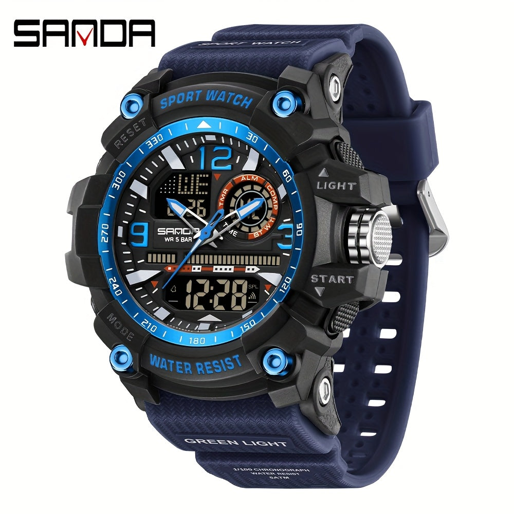Multi-Functional Waterproof Electronic Watch with Large Dial