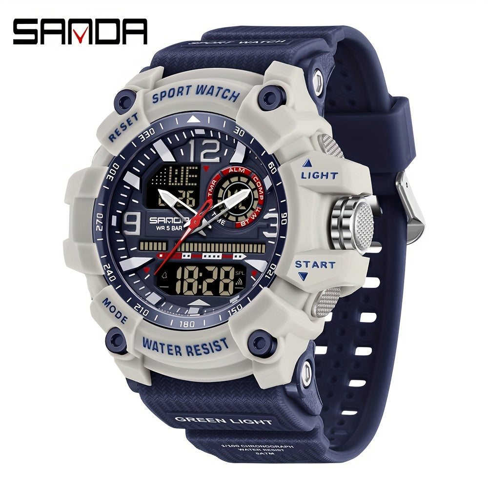 Multi-Functional Waterproof Electronic Watch with Large Dial