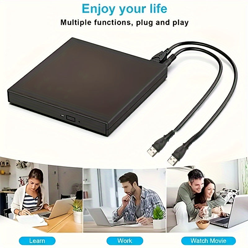 External DVD CD Drive - Portable USB DVD-RW Burner for Laptop