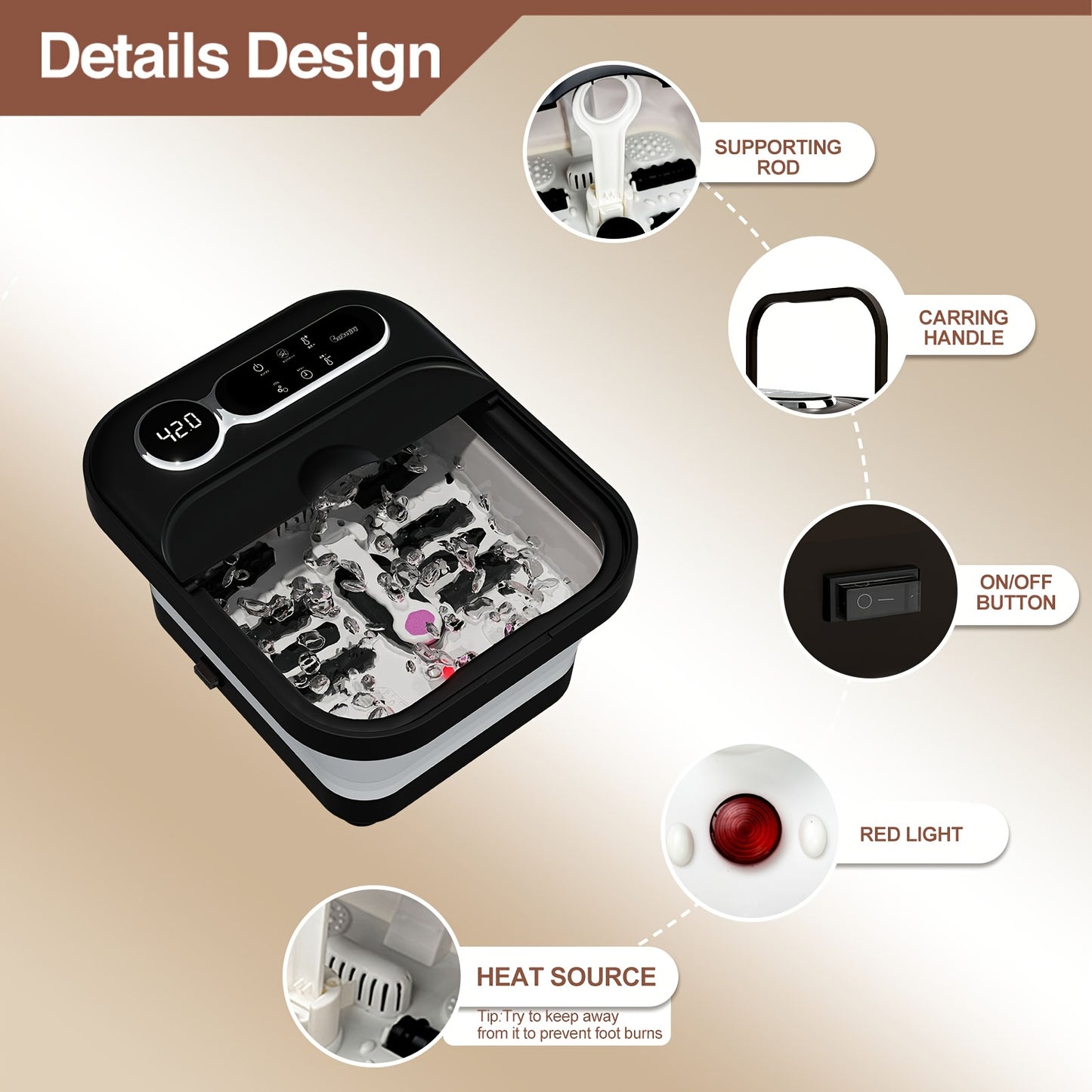 Collapsible Foot Spa Massager