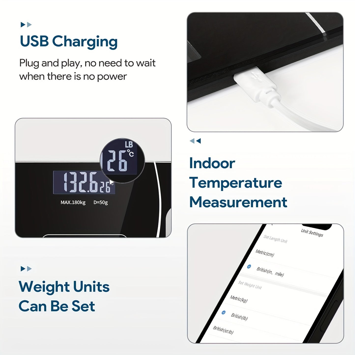 Digital Bathroom Scale with LED Display