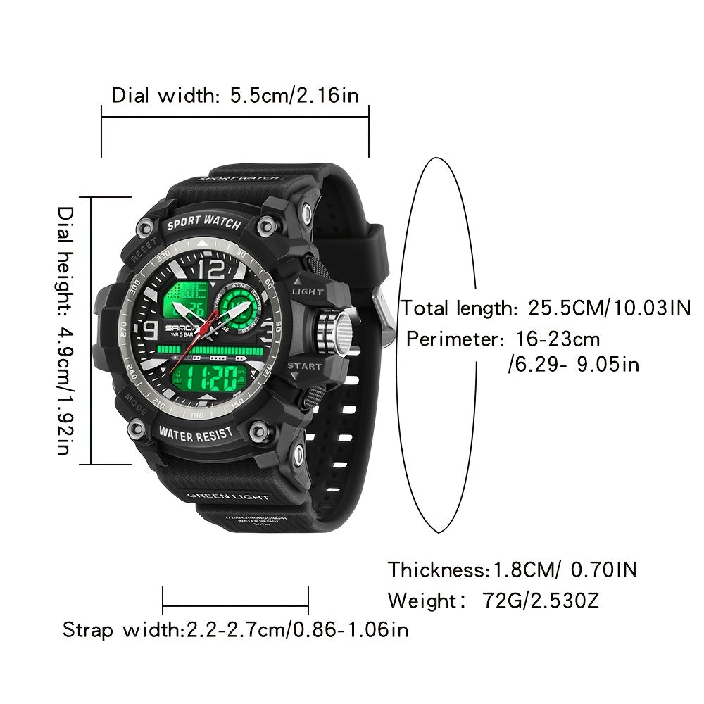 Multi-Functional Waterproof Electronic Watch with Large Dial