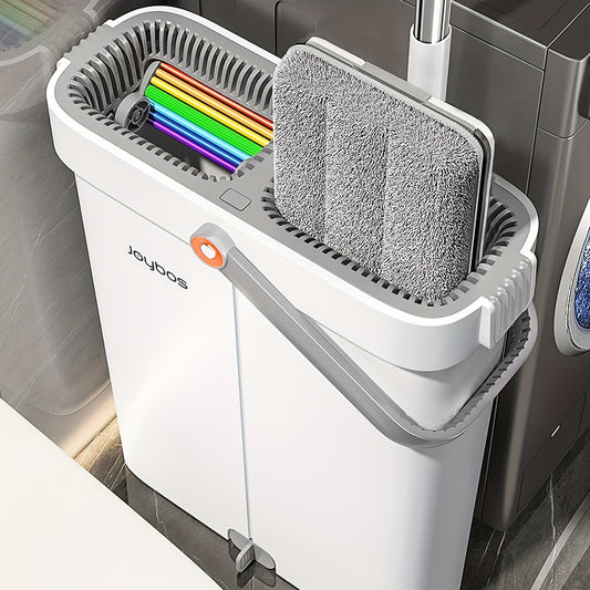 Microfiber Flat Mop and Bucket Set - Self-Wringing Cleaning System