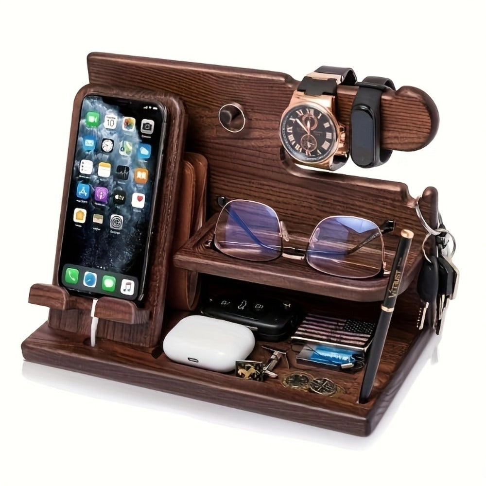 Wood Phone Stand & Organizer