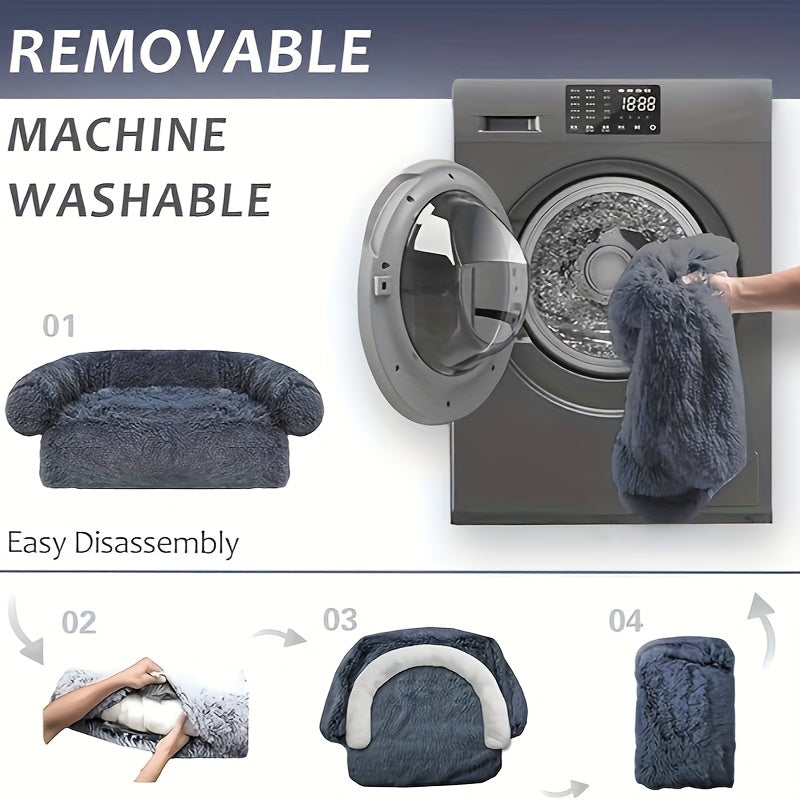 Product with washing machine and text indicating removable and washable features.