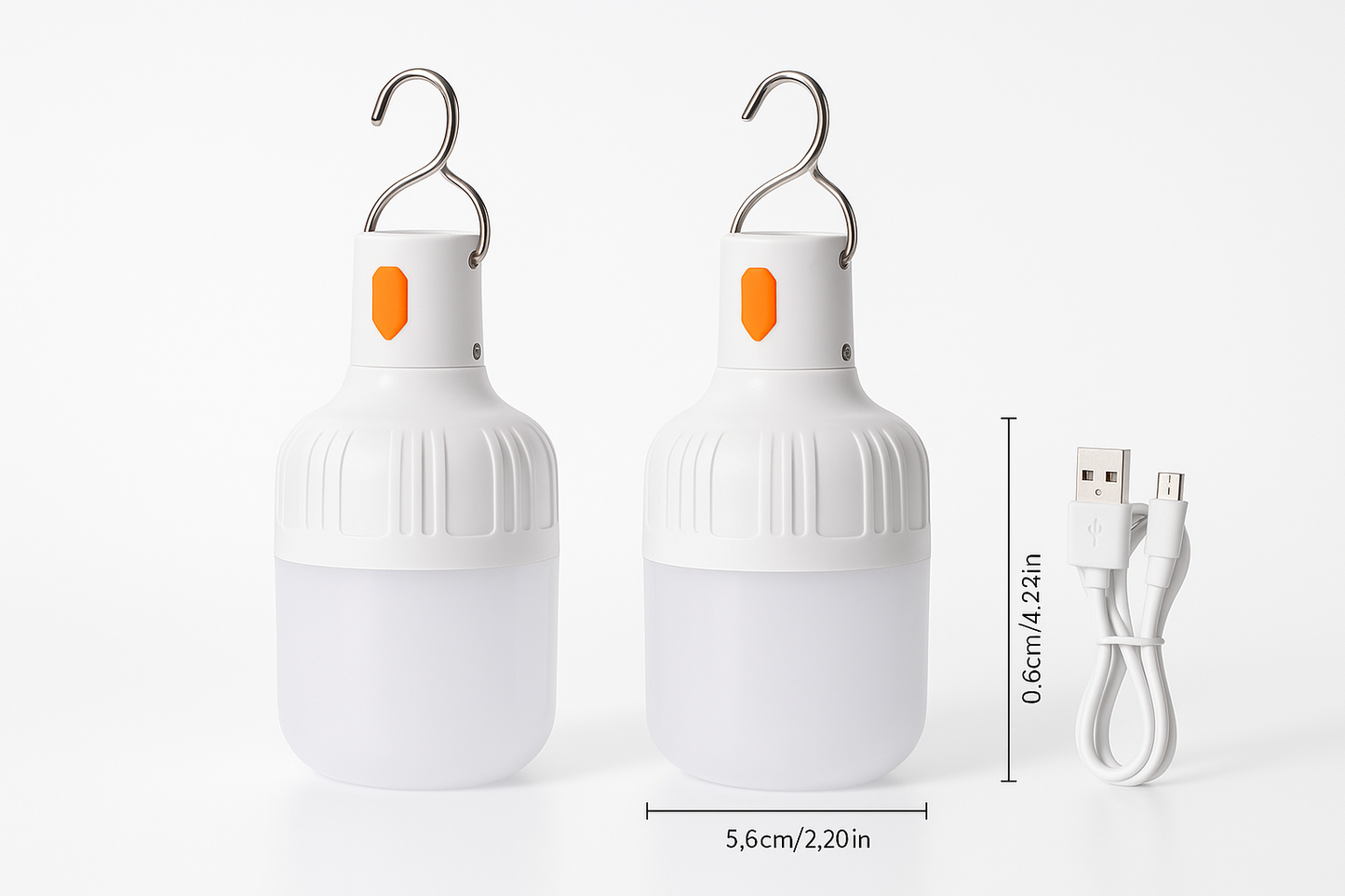 white rechargeable LED emergency bulb lights
