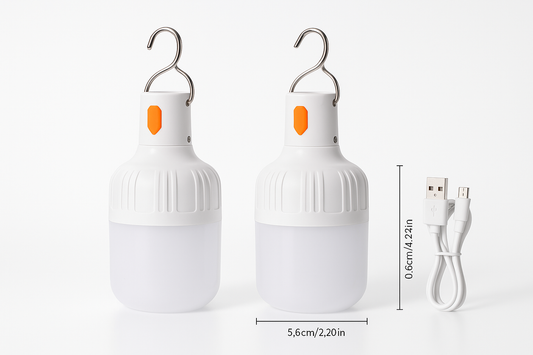 white rechargeable LED emergency bulb lights